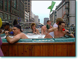 Eight to ten person spa hot tub rental from Hot Tubs on Wheels